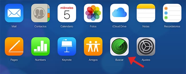 menú de icloud